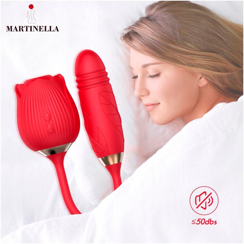 Rosa con Succión con huevo con Thrusting USB - Imagen 5