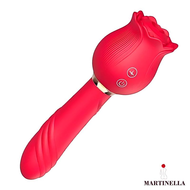 Rosa con Succion y Vibrador 2 en 1 - Imagen 2