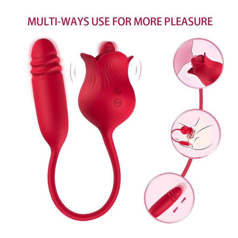 Rosa Vibradora con Licking y Thrusting USB - Imagen 12