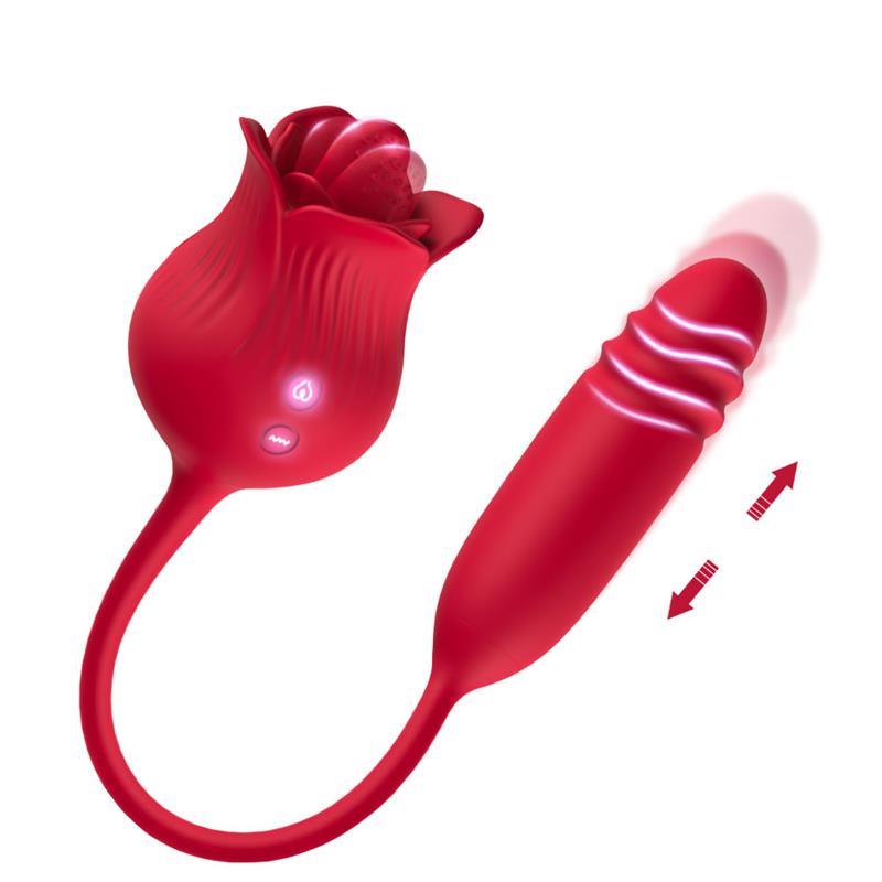 Rosa Vibradora con Licking y Thrusting USB