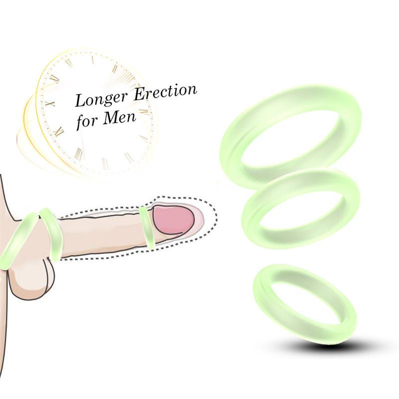 Set 3 Anillos para el Pene Brilla en la Oscuridad - Imagen 7