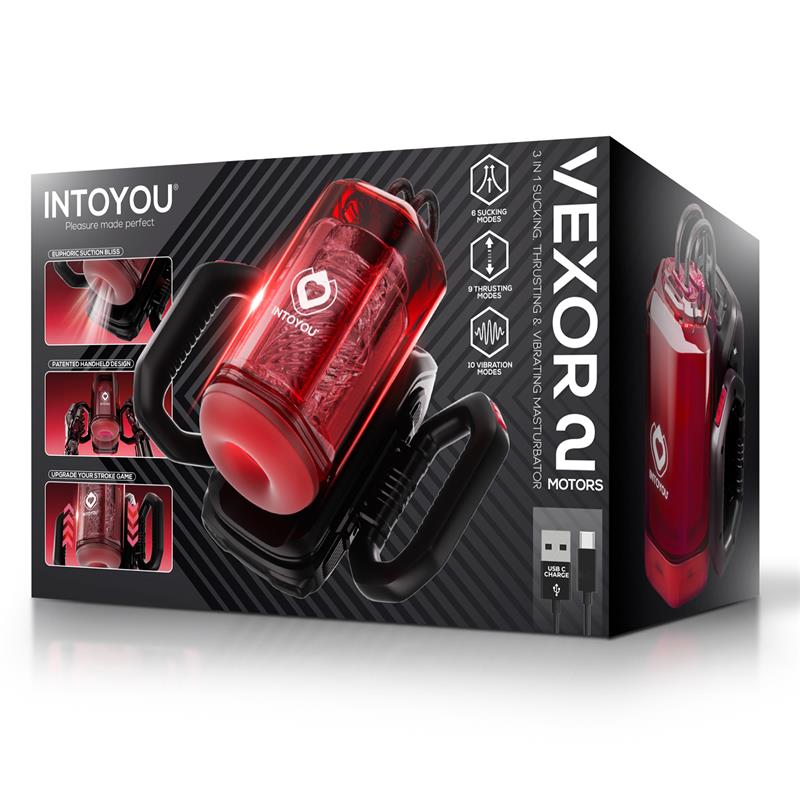 Vexor 3 in 1 Masturbador Masculino Succion, Empuje y Vibración USB-C - Imagen 8