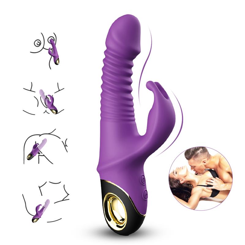 Vibrador con Thrusting y Oscilación 360º Purpura - Imagen 4
