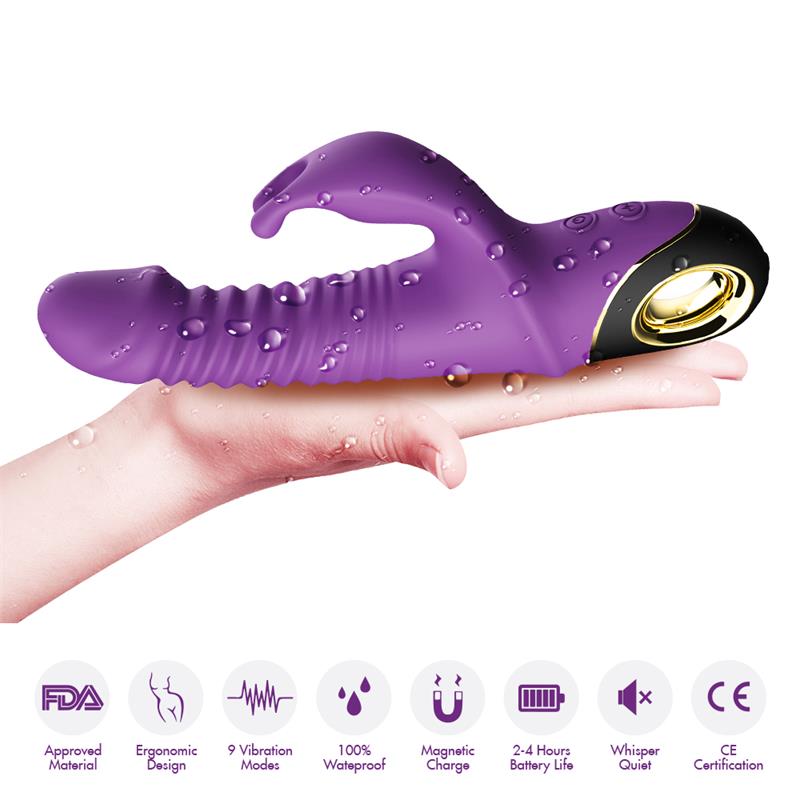 Vibrador con Thrusting y Oscilación 360º Purpura - Imagen 6