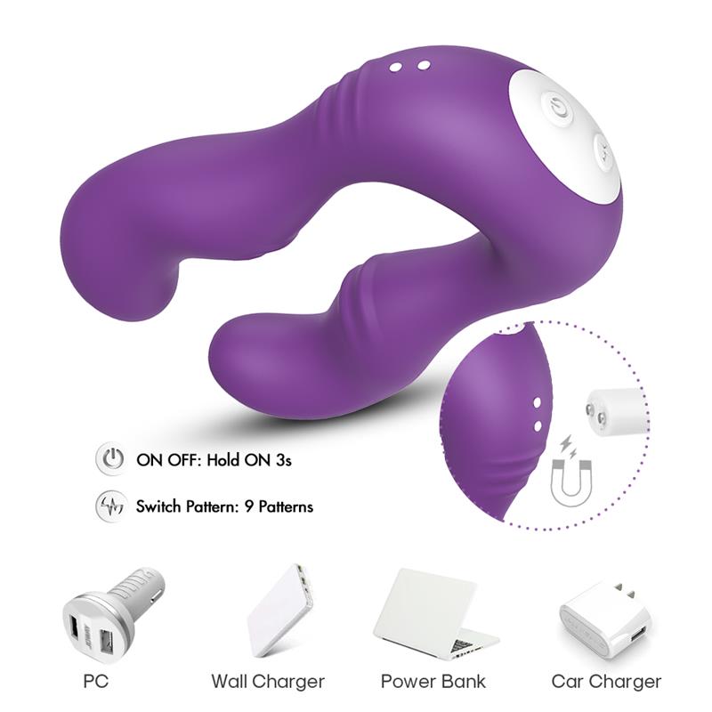 Vibrador Doble para Parejas Púrpura - Imagen 5