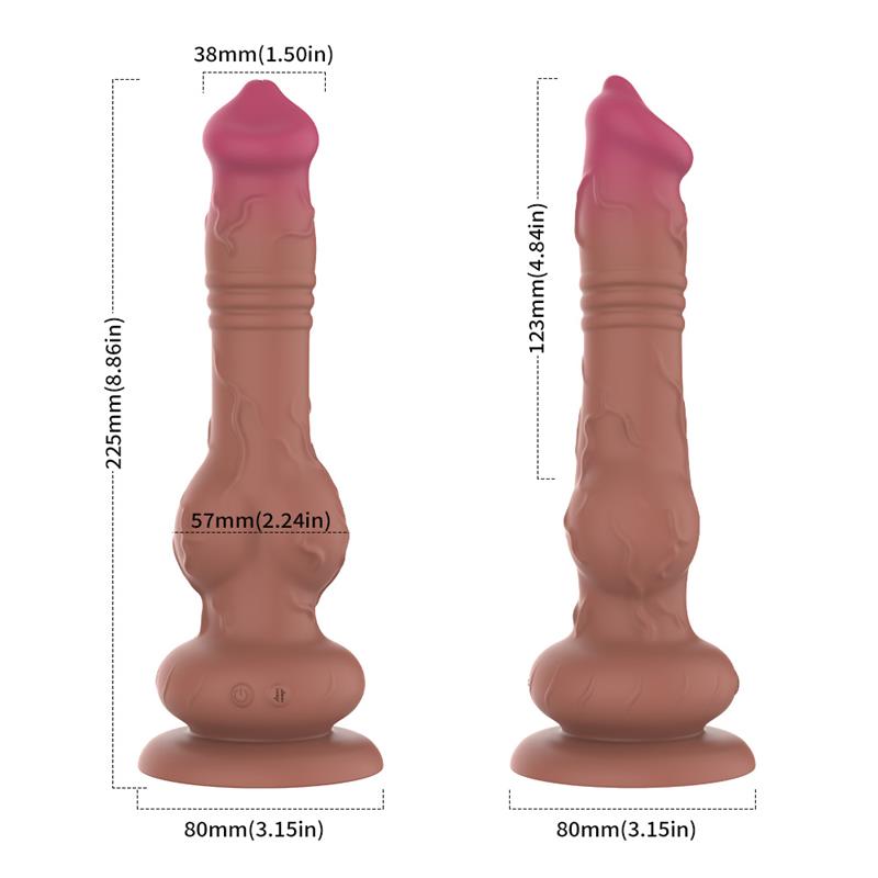 Dildo con Vibración y Movimiento Thrusting 22.5 cm - Imagen 7