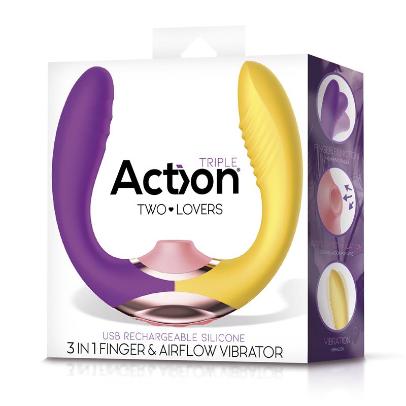 Two Lovers 3 in 1 Vibrador con Finger y Succión - Imagen 7